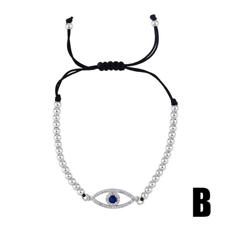 Wholesale Devil Eye Eye Full Diamond Adjustable Bracelet